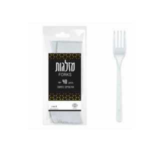 מזלג חד פעמי קשיח שקוף 40 יחידות
